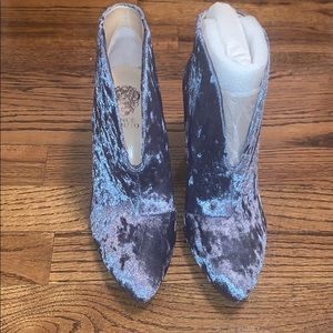 Blue velvet booties! Never worn